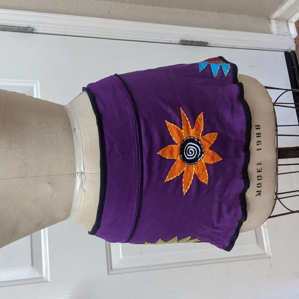 Bright cotton Lycra mini skirt from Napal
